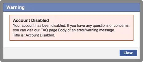 Facebook - Disabled account